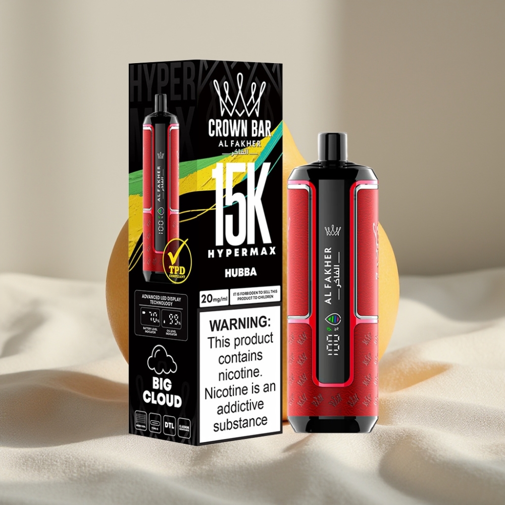 Al Fakher Crown Bar 15K Hypermax Disposable - 22ml, 600mAh, DTL, Hubba