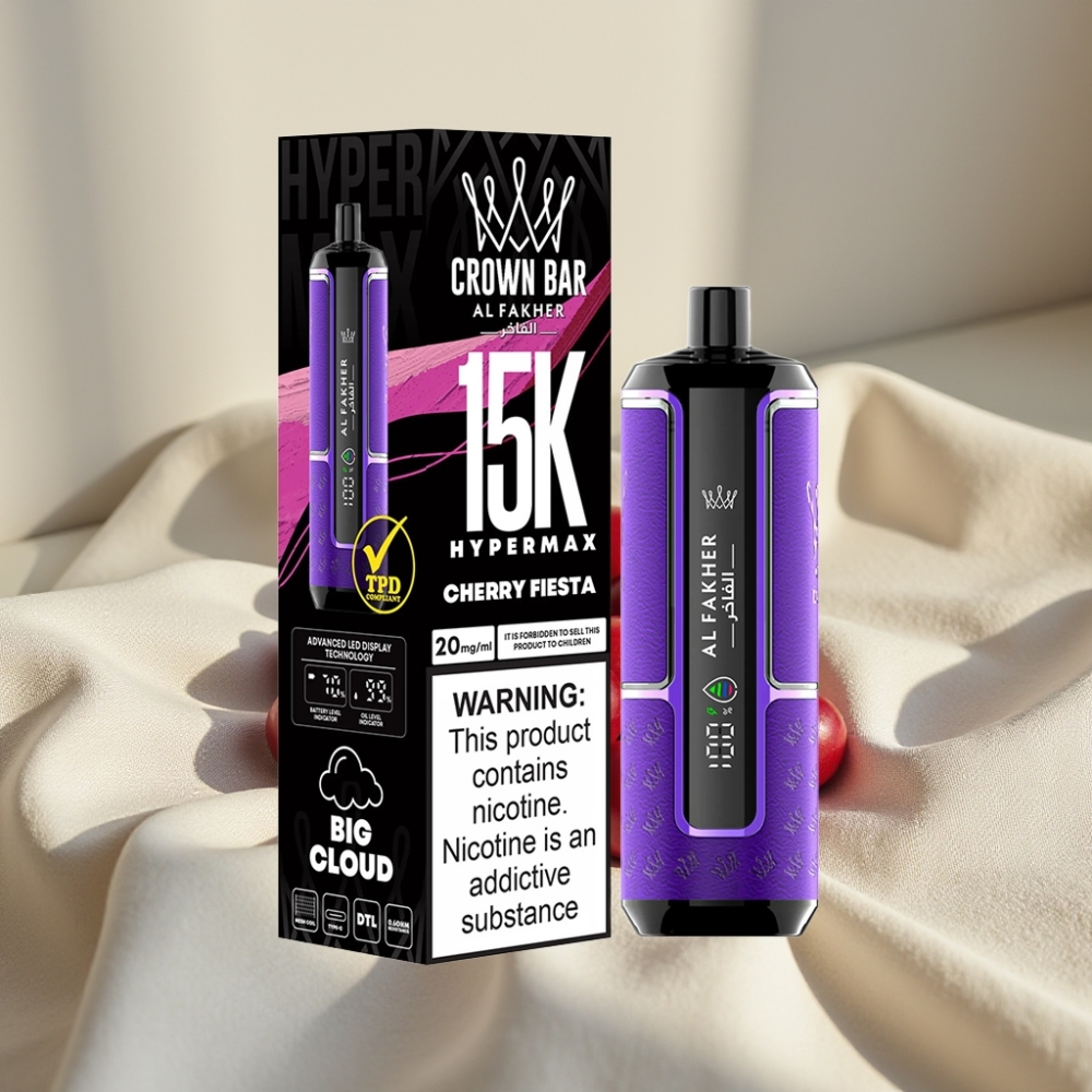 Al Fakher Crown Bar 15K Hypermax Disposable Cherry Fiesta 22ml 600mAh