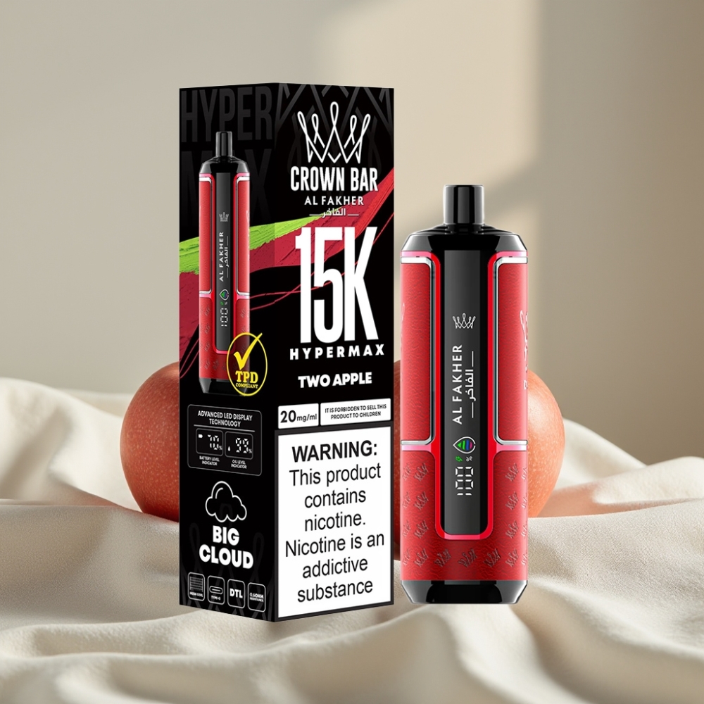 Al Fakher Crown Bar 15K Hypermax Disposable Două Mere 22ml 600mAh