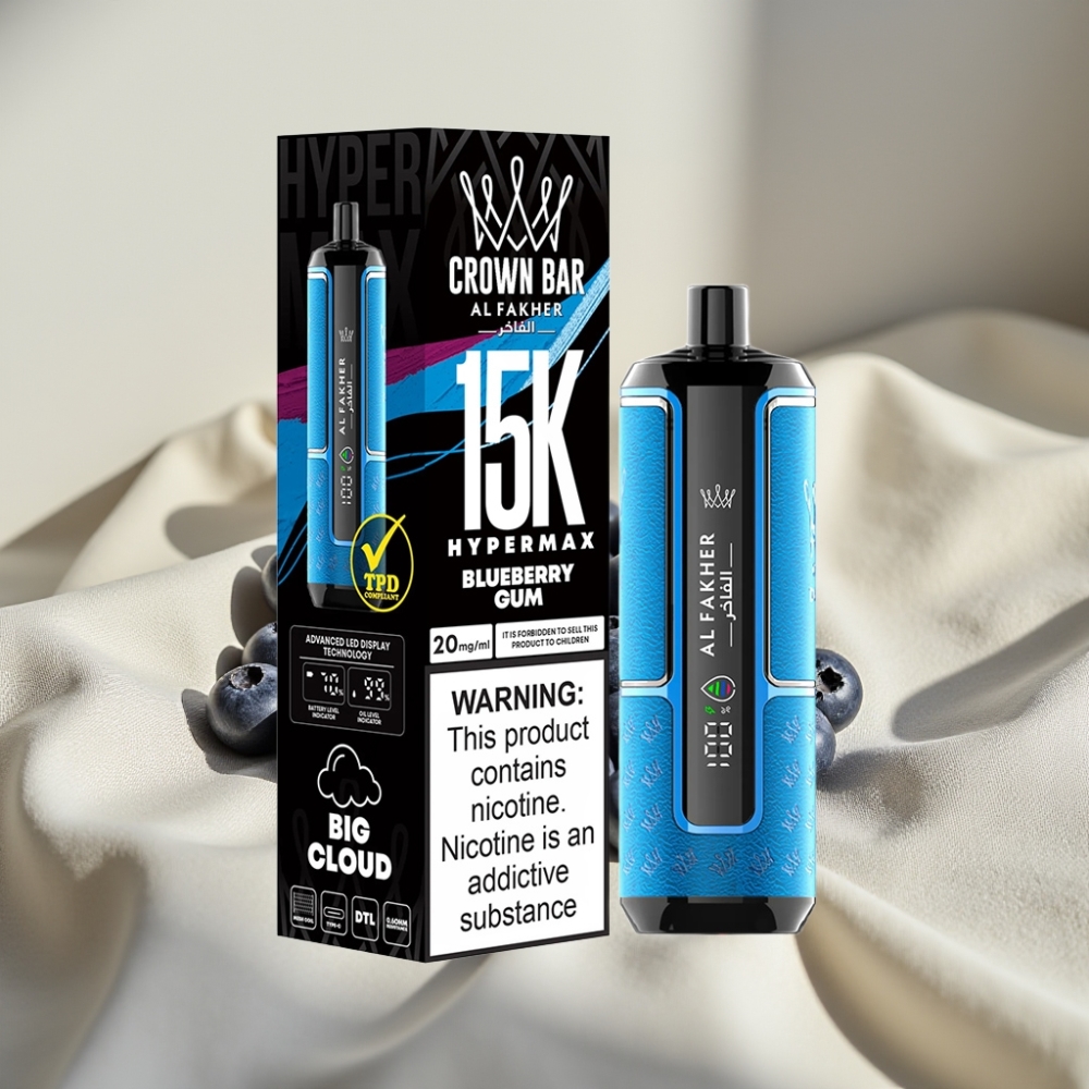 Al Fakher Crown Bar 15K Hypermax Disposable - Guma de Afine, 22ml, 600mAh, 6mg/ml