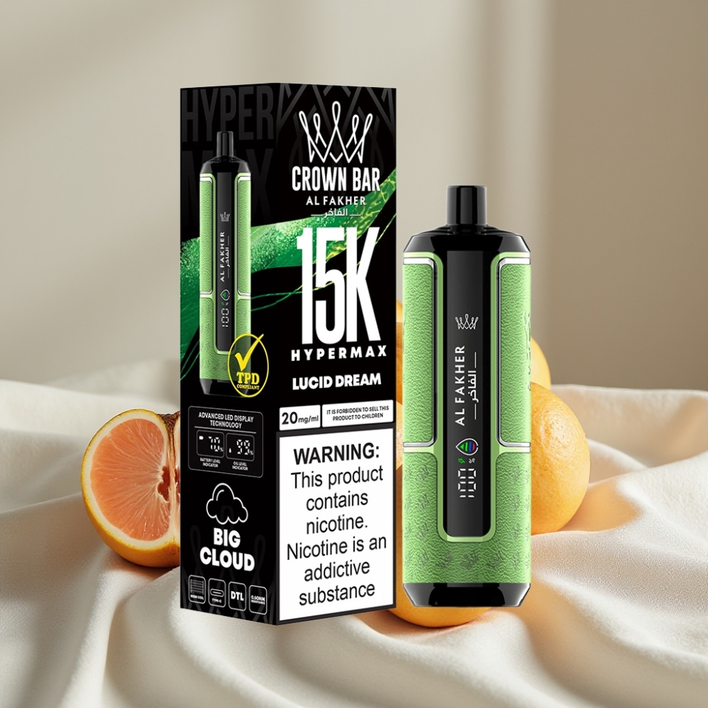 Al Fakher Crown Bar 15K Hypermax Disposable Kit Vis Luminos 22ml 6mg