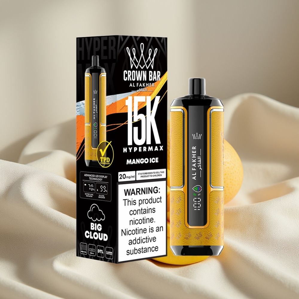 Al Fakher Crown Bar 15K Hypermax Disposable Mango Gheață 22ml 600mAh