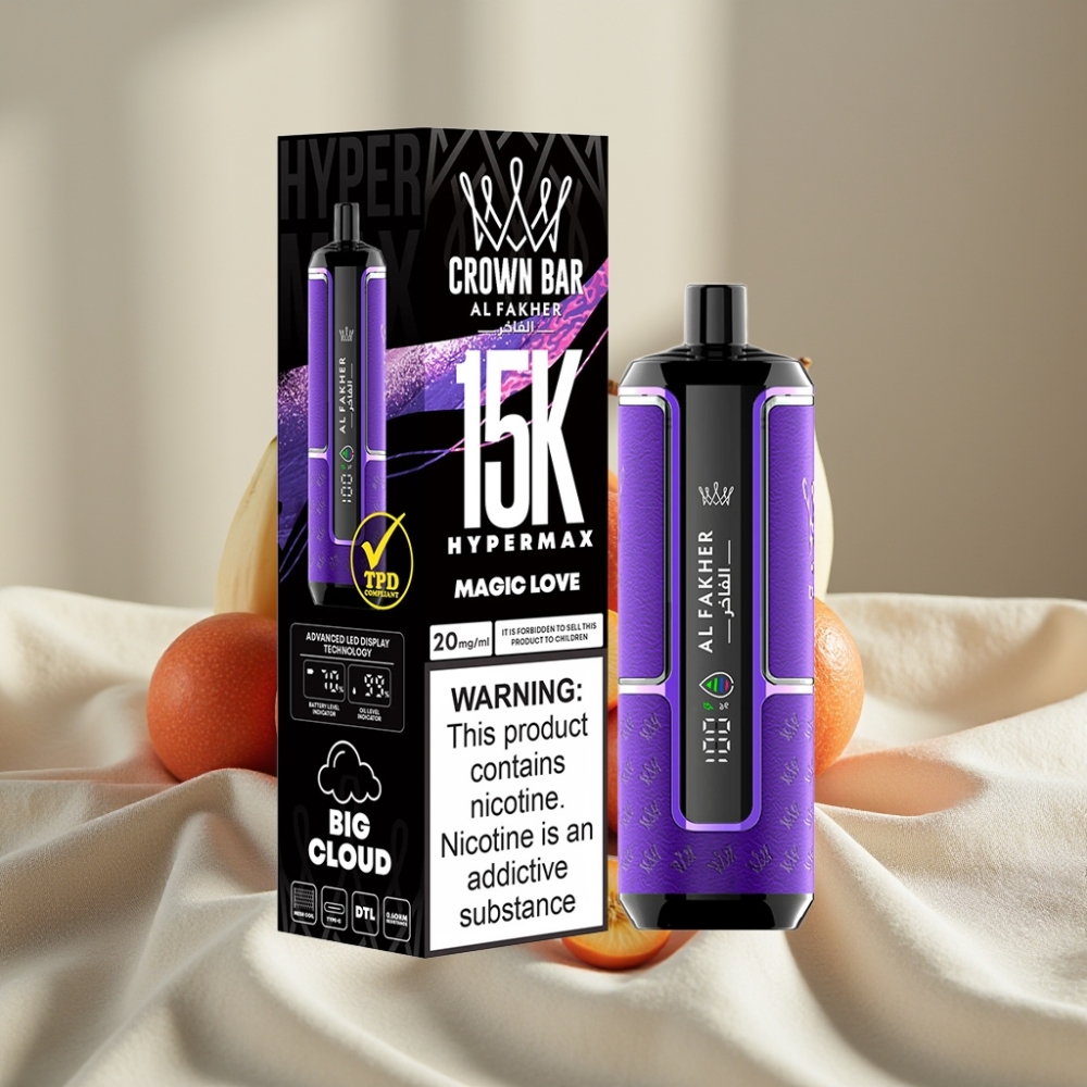 Al Fakher Crown Bar 15K Hypermax Disposable Vape Kit Dragoste Magică 22ml 15.000 Puffuri