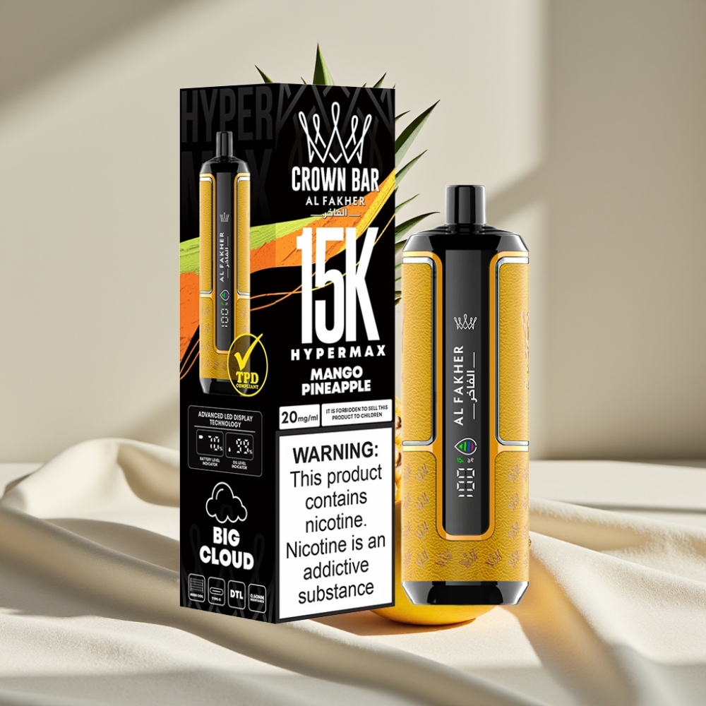 Al Fakher Crown Bar 15K Hypermax Disposable Vape Kit Mango Ananas