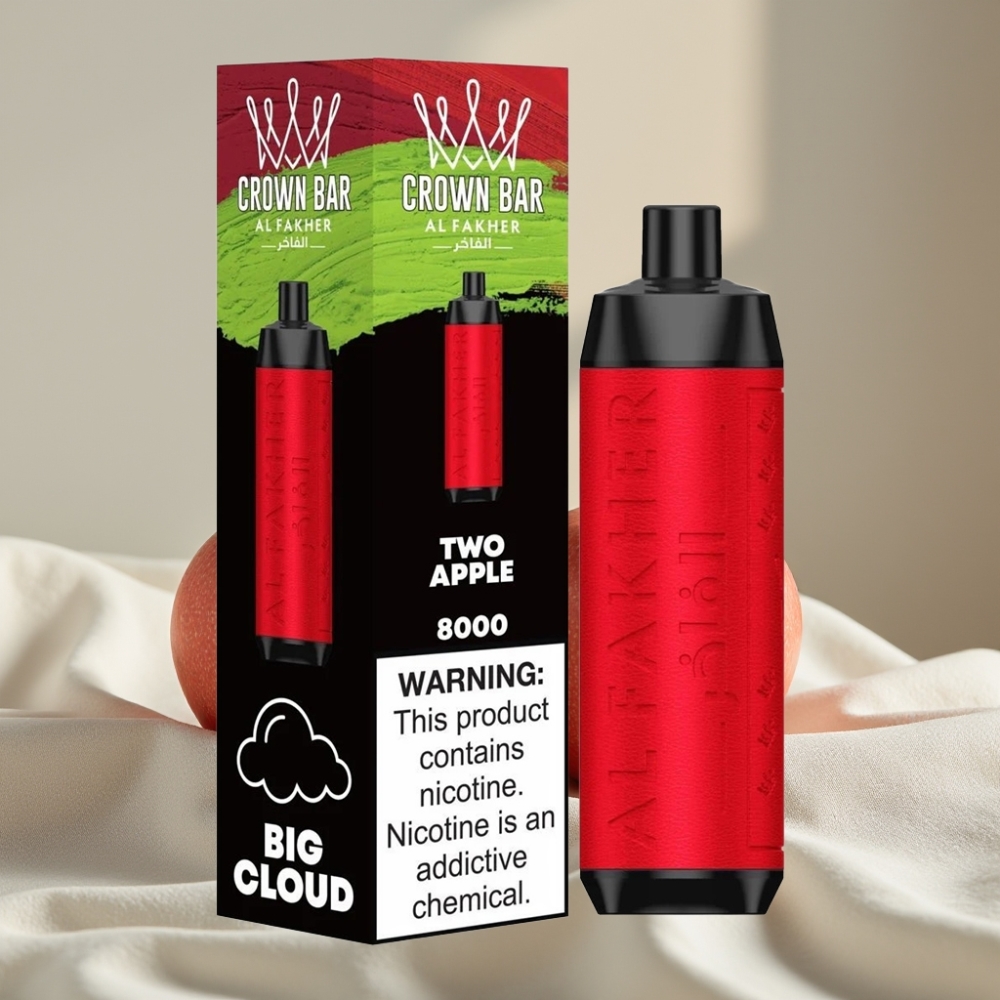 Al Fakher Crown Bar 8000 Crystal Disposable Vape Două Mere, 18ml, 5mg, 600mAh