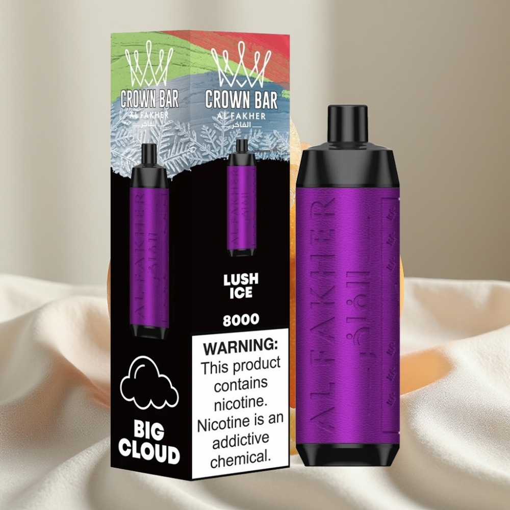 Al Fakher Crown Bar 8000 Crystal Vape Disposable Ice Lush, 18ml, 5mg