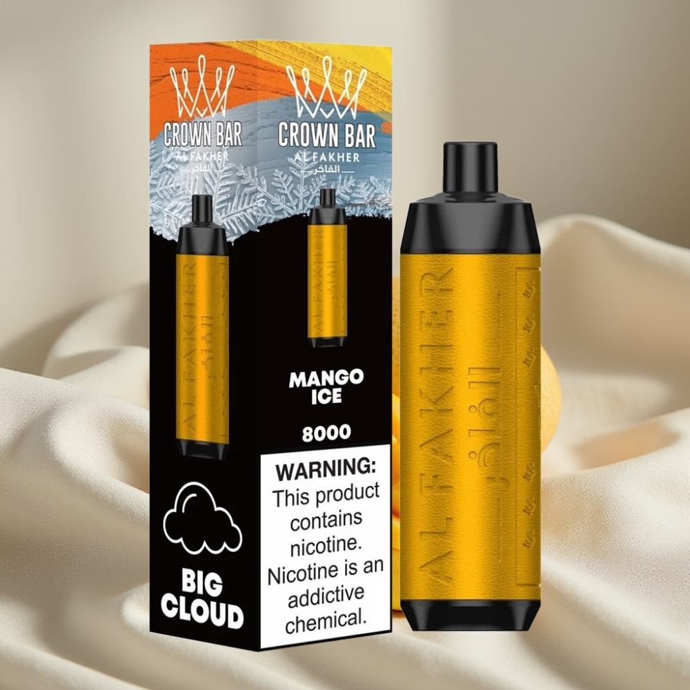 Al Fakher Crown Bar 8000 Crystal Vape Dispozabil Mango Gheață 18ml 600mAh