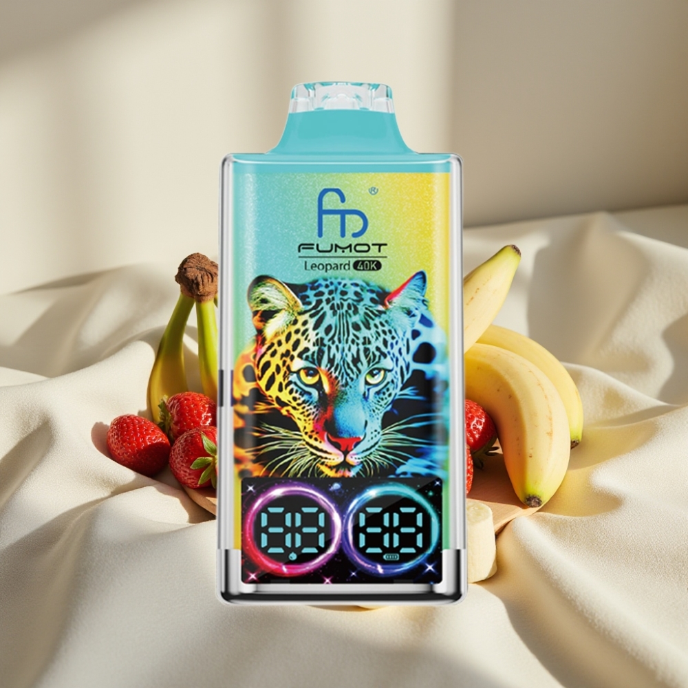 Fumot Leopard 40K Puffs Dual Mesh, 700mAh, Capsă Dispozabilă, Aroma Căpșună Banană