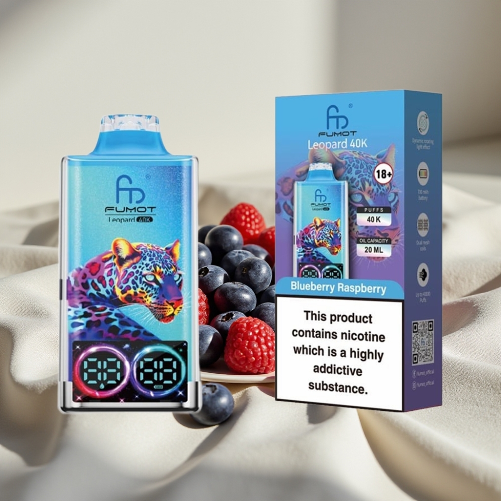 Fumot Leopard 40K Puffs Dual Mesh, Afine Zmeură, Tip-C, 700mAh