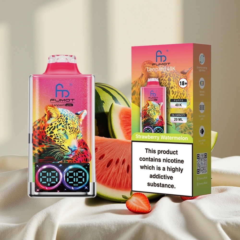 Fumot Leopard 40K Puffs Dual Mesh, Capsuni Pepene, 700mAh, Type-C