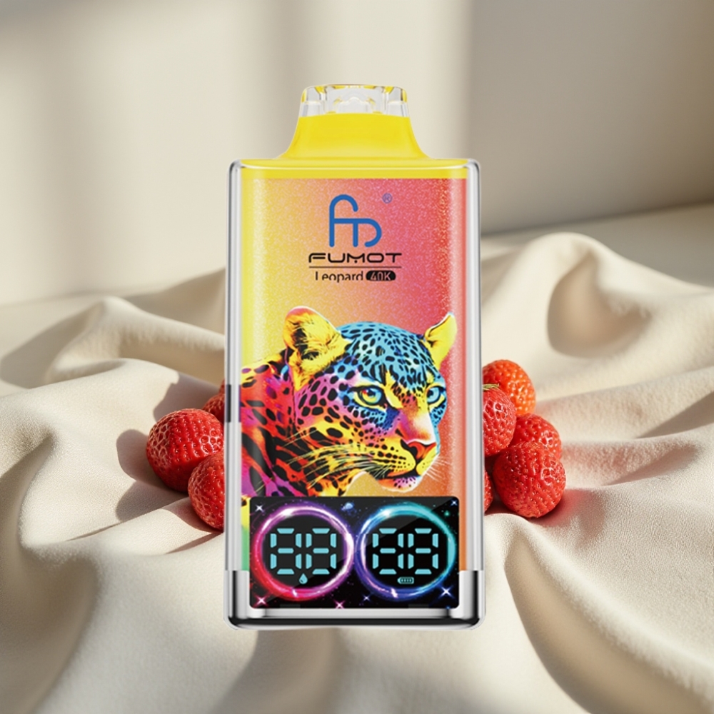 Fumot Leopard 40K Pufuri 5% Nicotina, Capsuni Gheata, Dual Mesh, 700mAh, Type-C