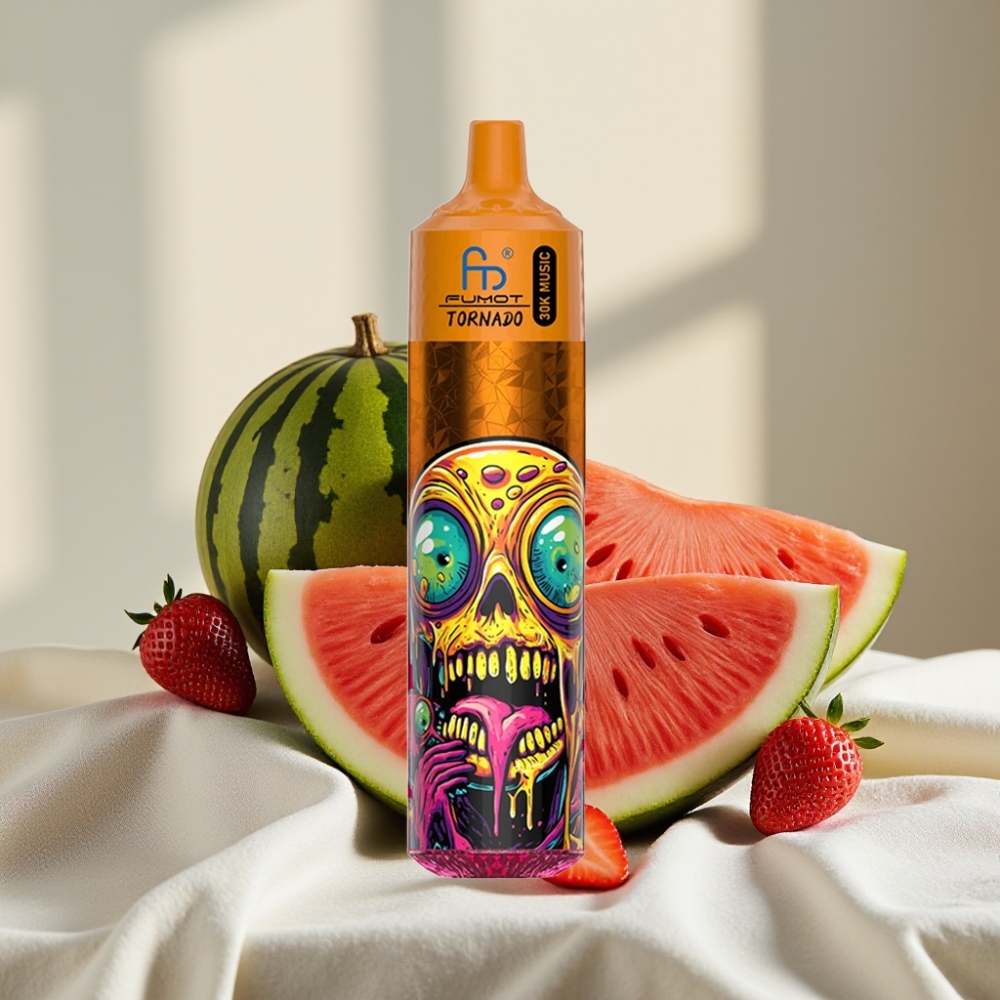 Fumot RandM Tornado 30000 Puffs 30mL Capsuni Pepene Verde 2% 5%