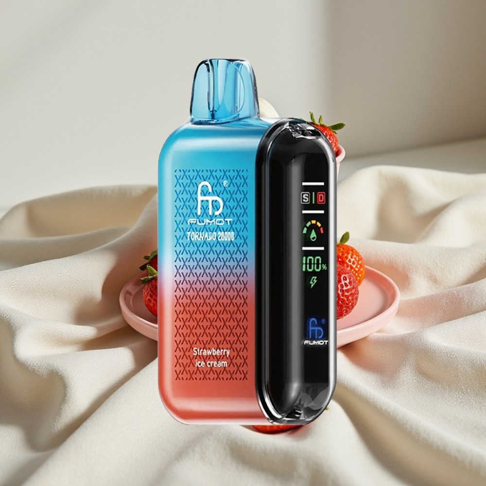 Fumot Tornado 20000 Pufuri Crema de Căpșuni Gheață 20ml Dual Mesh