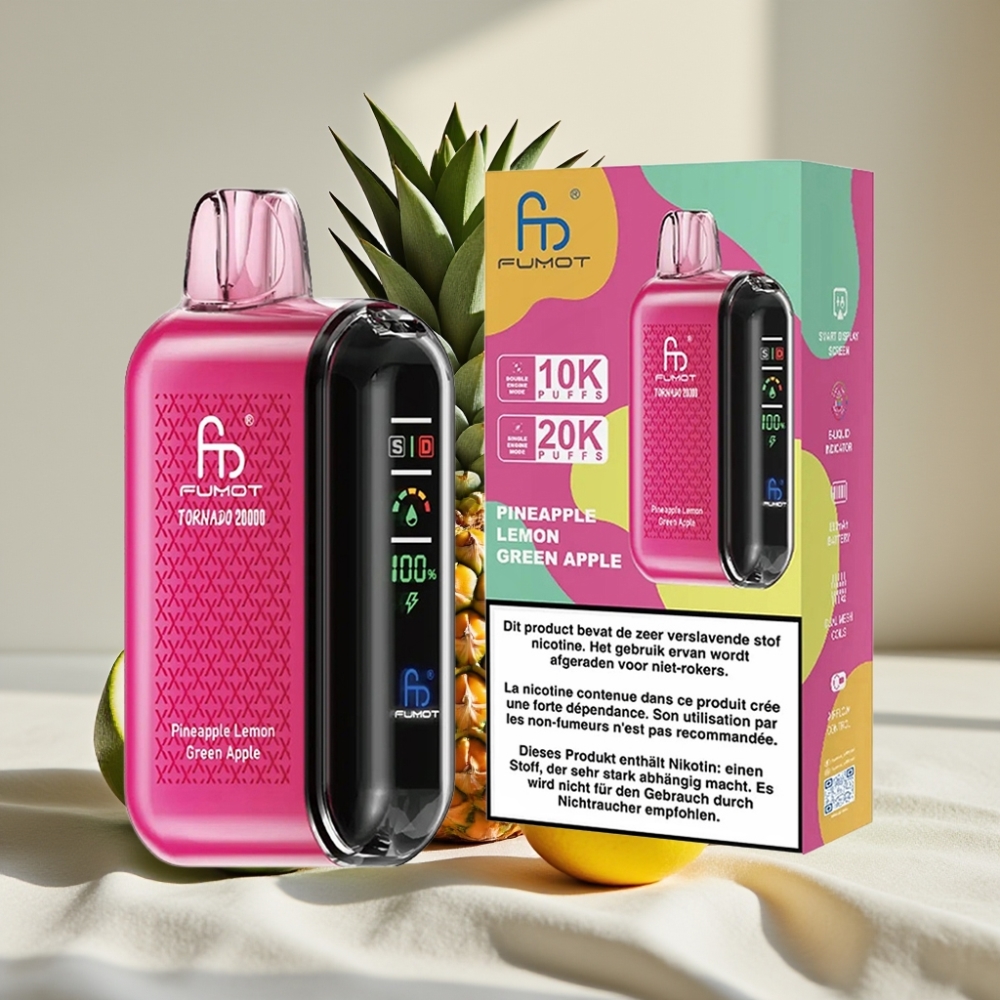 Fumot Tornado 20000 Pufuri Dual Mesh 20ml Ananas Lămâie Măr Verde