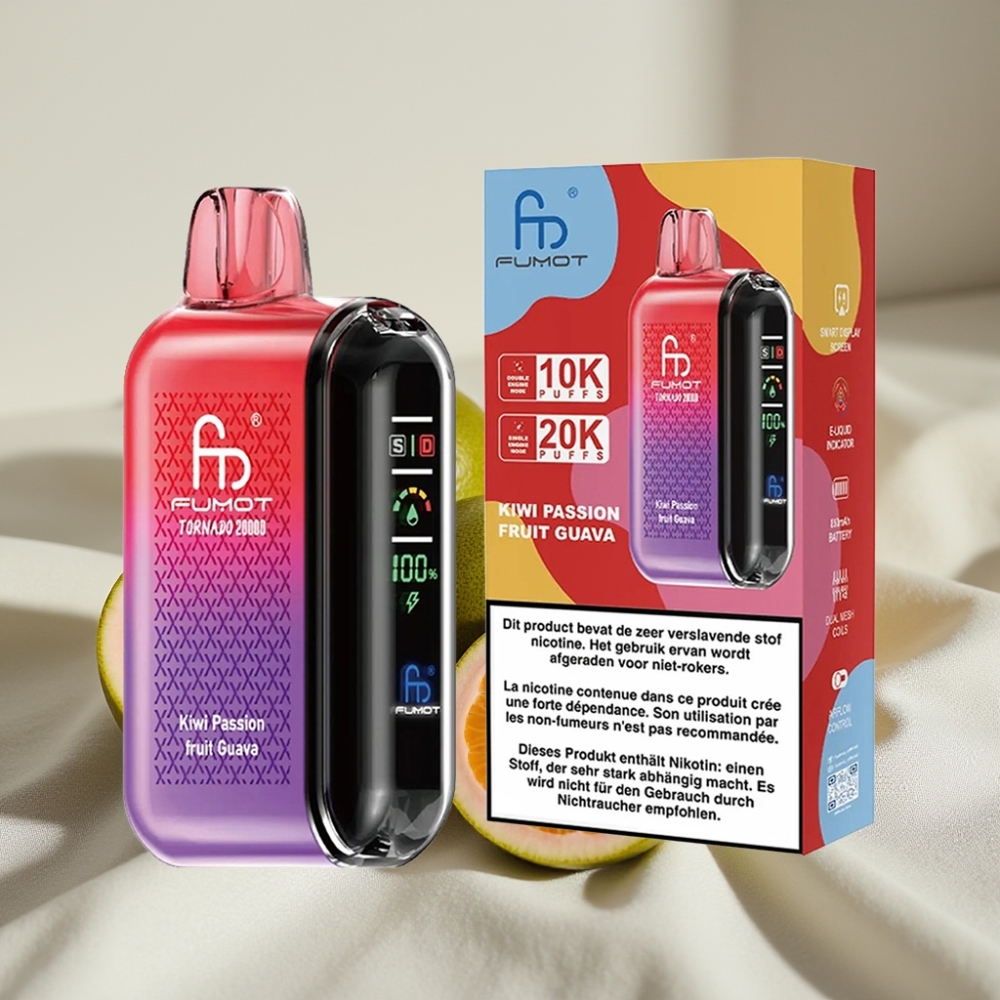 Fumot Tornado 20000 Pufuri Kiwi Fructul Pasării Guava Baterie 850mAh