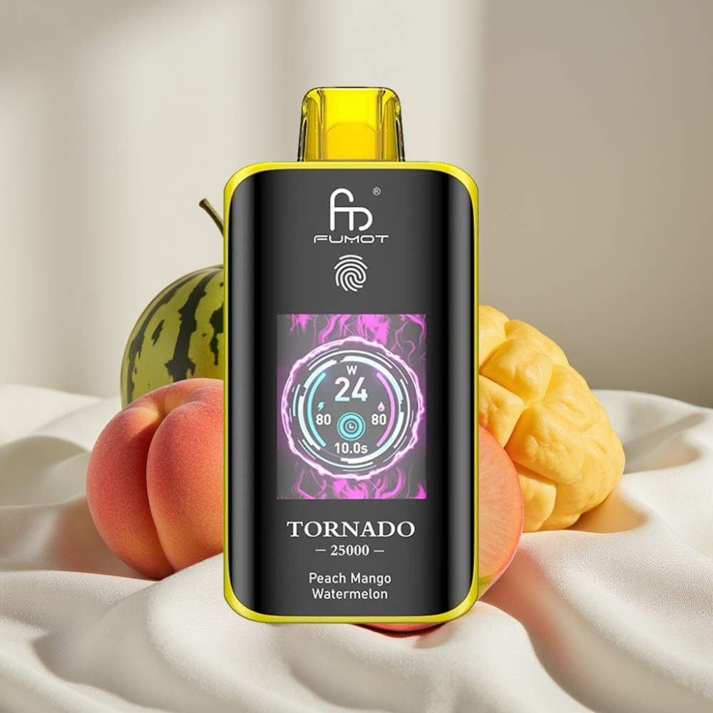 Fumot Tornado 25000 Puffs Ecigaretă cu 20ml și 5% Nicotină, Apeleșin Mango Pepene