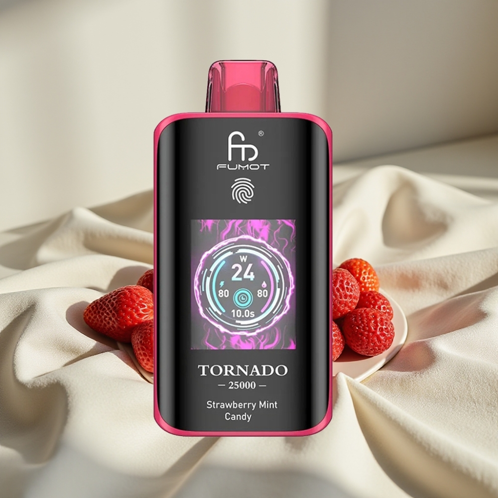Fumot Tornado 25000 Pufuri Ecran HD 20ml Capsa de Mentă cu Căpșuni