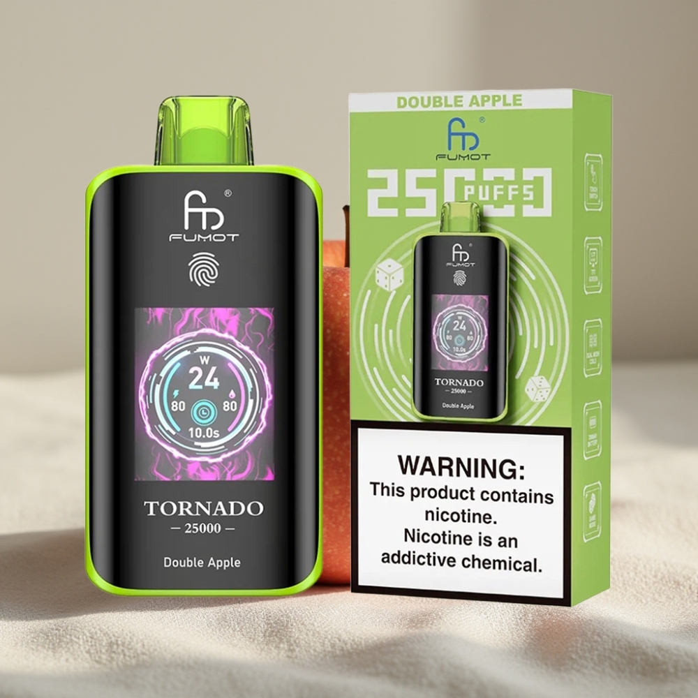 Fumot Tornado 25000 Pufuri Ecran HD 20ml Măr Dublu distributor Romania