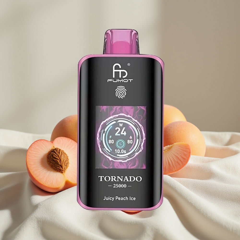 Fumot Tornado 25000 Pufuri Ecran HD 20ml Piersică Zguduită