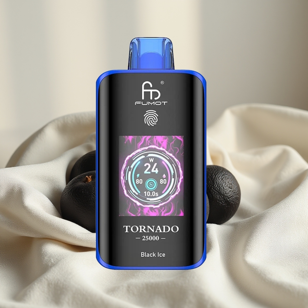 Fumot Tornado 25000 Pufuri Ecran HD 700mAh Gheață Neagră