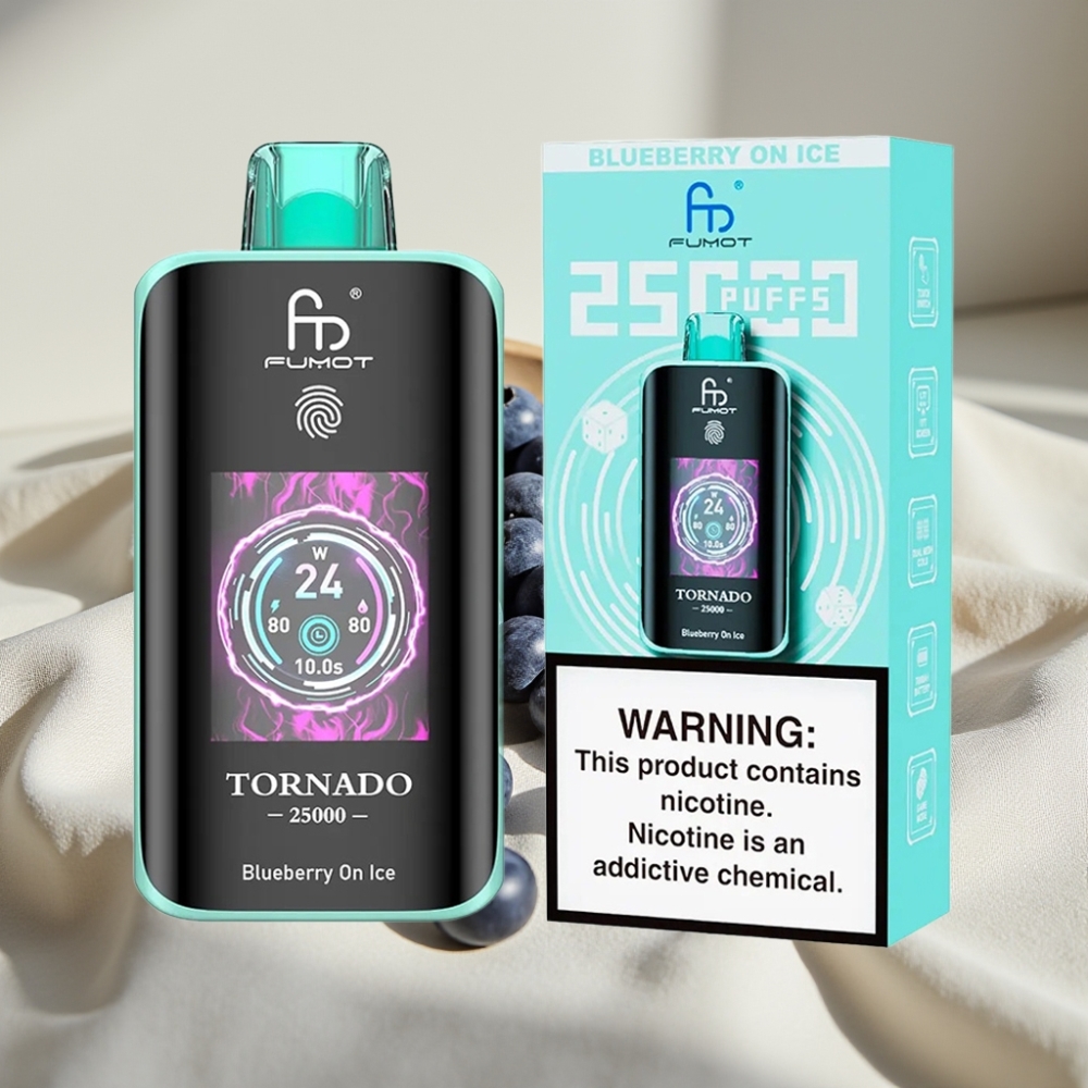 Fumot Tornado 25000 Pufuri Ecran HD Afine Înghețată 20ml