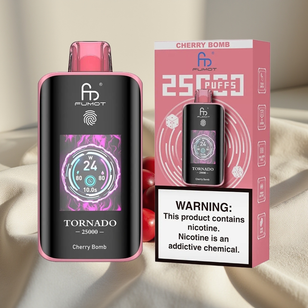 Fumot Tornado 25000 Pufuri Ecran HD Baterie 700mAh Bomă Cherry