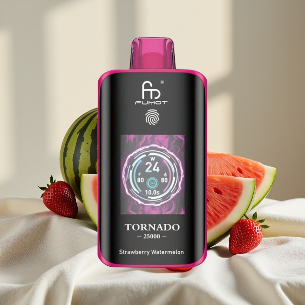 Fumot Tornado 25000 Pufuri Ecran HD Capsa Reincarcabila 20ml Capsuni Pepene Verde