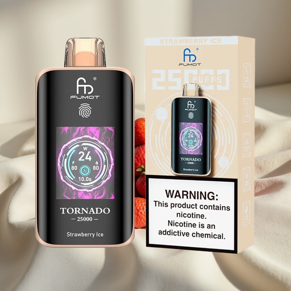 Fumot Tornado 25000 Pufuri Ecran HD Capsa Unica Capsa Unică Capsă Unică cu Aroma de Căpșuni Înghețate și Baterie 700mAh