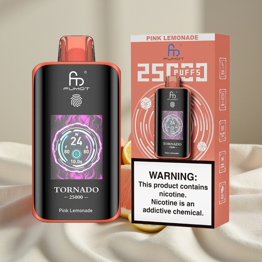 Fumot Tornado 25000 Pufuri Ecran HD Lămâie Roz 20ml