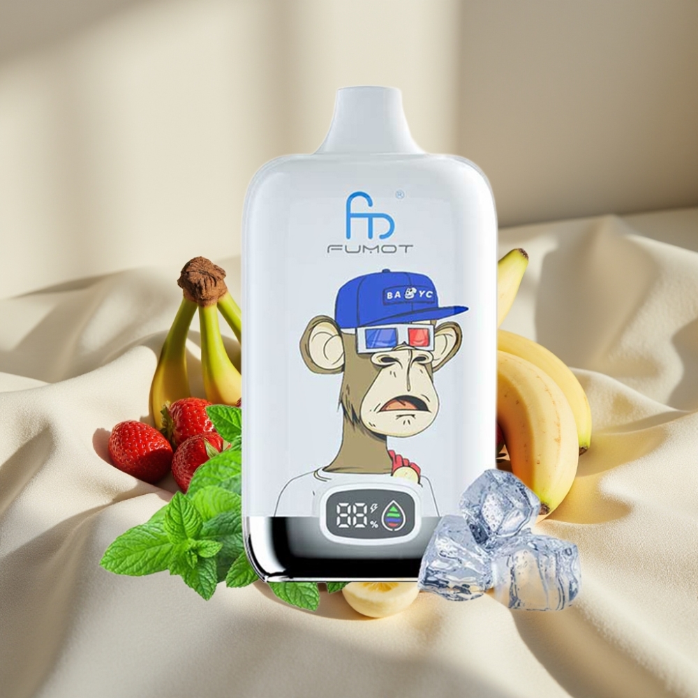 Fumot Tornado Digital Box 12000 Pufuri Capsă Reîncărcabil 20ml Aroma Căpșuni-Banane