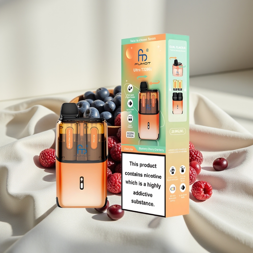 Fumot Ultra T32000 Disposable Vape 32000 Pufuri 24ml Afine Cireșe Coacăze - Cireșă Gheață