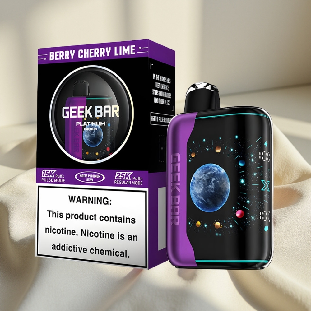 GEEK BAR Platinum 25000 Pufări Acțiune Puls Ecran 3D Afine Cireșă Lime