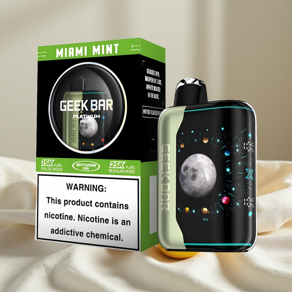 GEEK BAR Platinum Edition 25000 Pufuri Miami Menta Ecran 3D Încărcare Rapidă