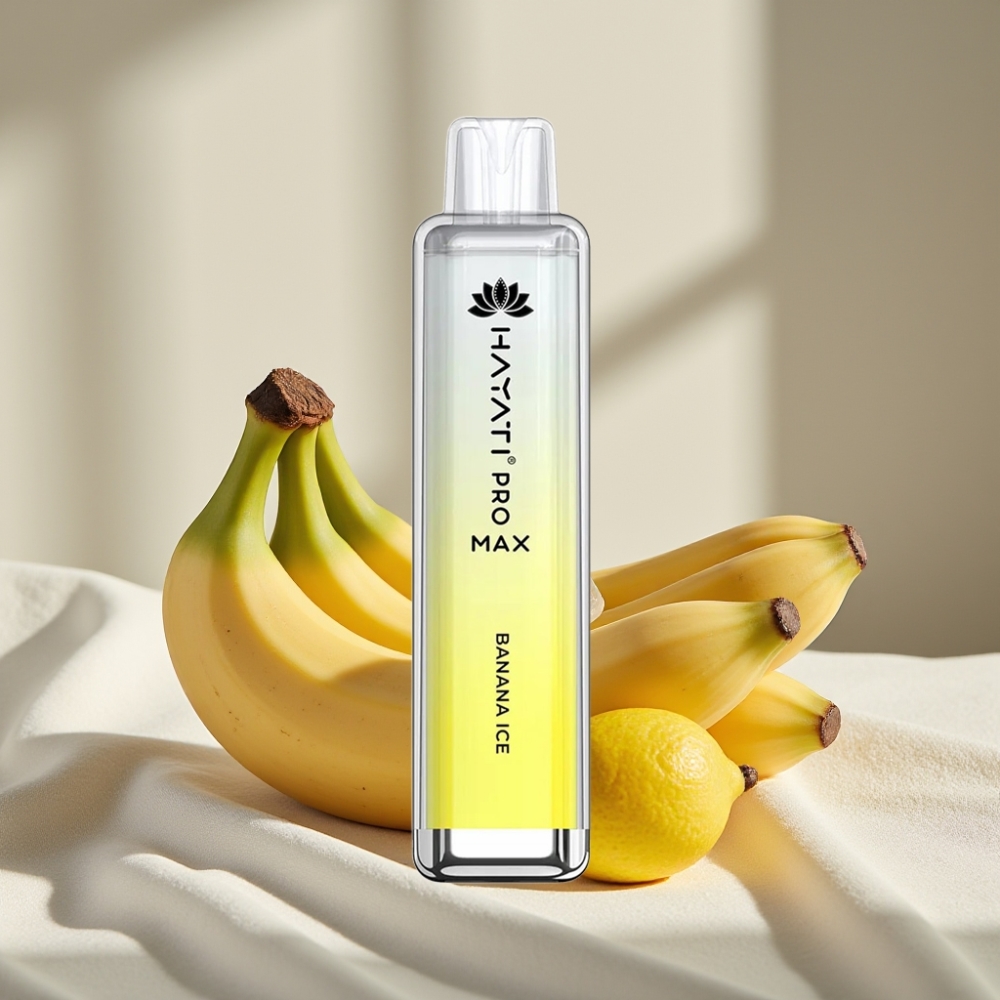 Hayati Pro Max 4000 Puffs Disposable Vape Banana Gheață Reîncărcabil LED