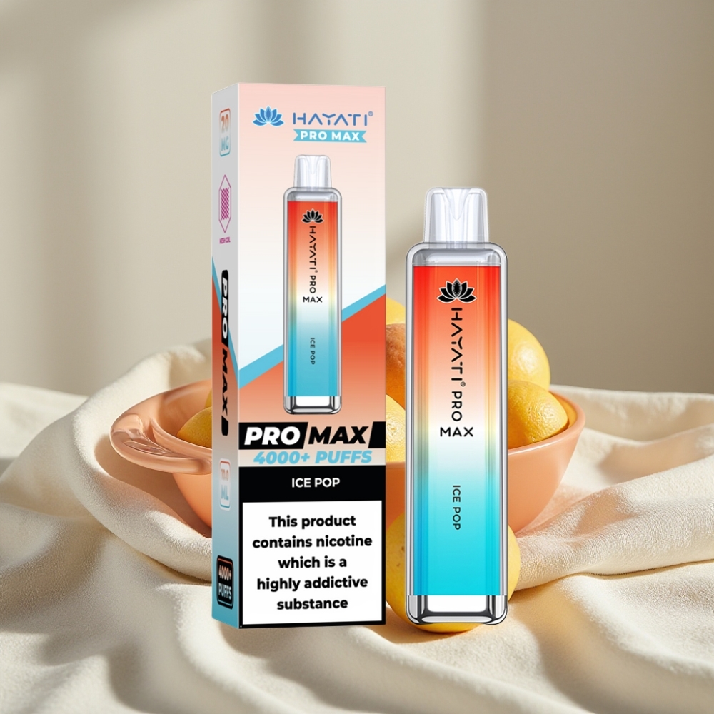 Hayati Pro Max 4000 Puffs Disposable Vape Pop Înghețat Reîncărcabil LED 1400mAh