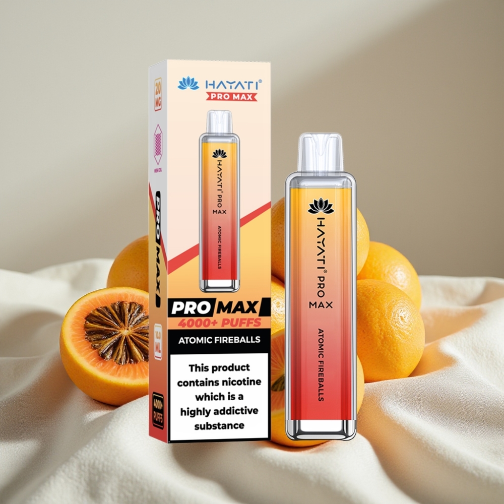 Hayati Pro Max 4000 Puffs Gust Atomic Fireballs Reîncărcabil LED Crystal