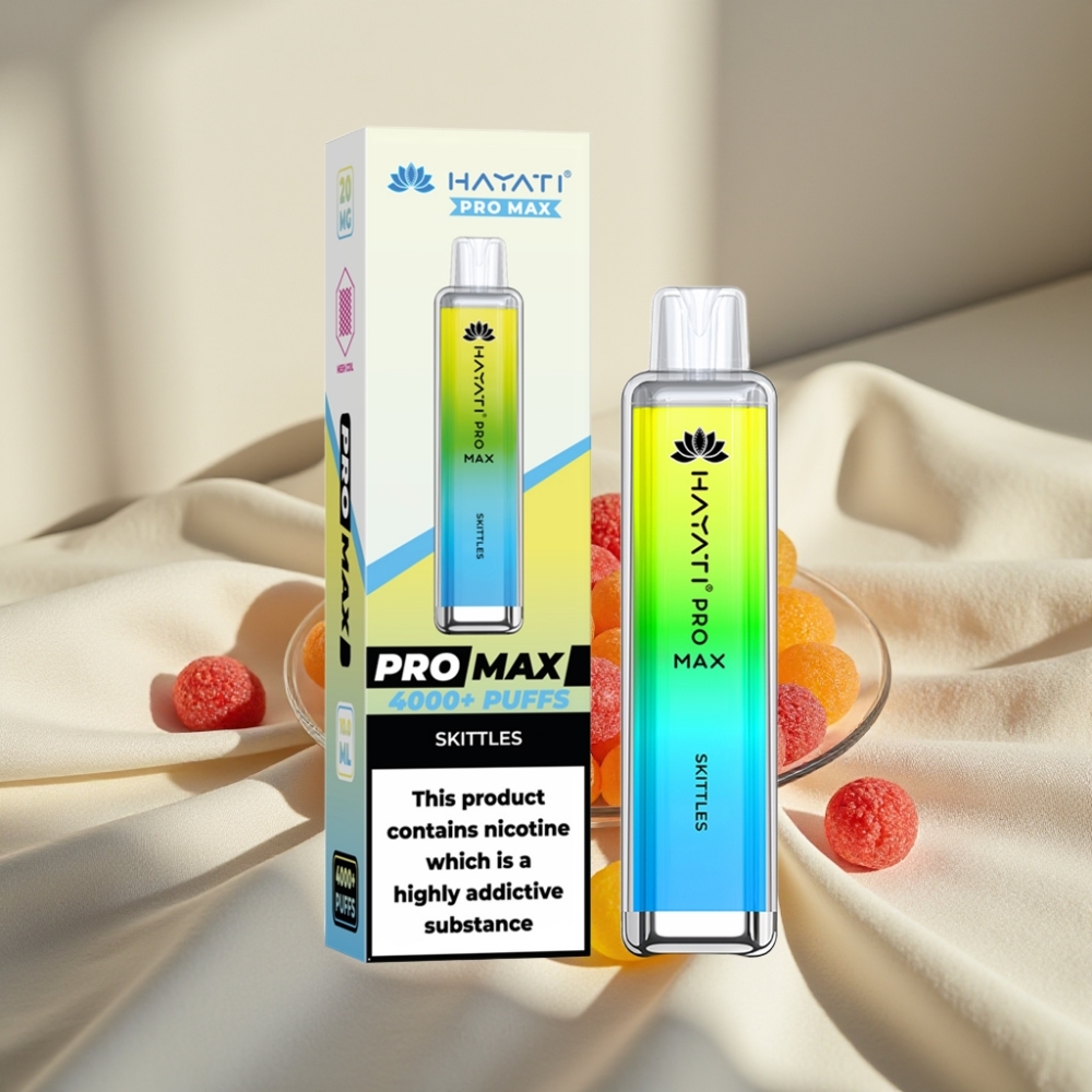 Hayati Pro Max 4000 Puffs Skittles Reîncărcabil LED Dual Coil