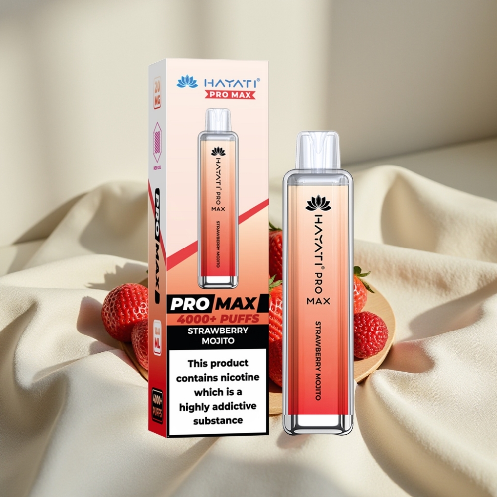 Hayati Pro Max 4000 Puffs Tutun Mojito Capsuni Reincarcabil LED