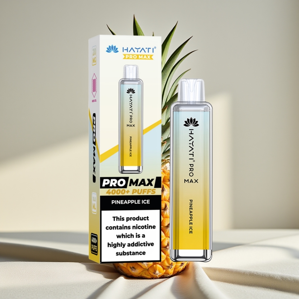 Hayati Pro Max 4000 Puffs Vape Disposable Ananas Gheață Reîncărcabil 1400mAh