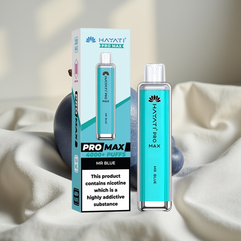 Hayati Pro Max 4000 Puffuri Vape Disposable Domnul Albastru Reincarcabil LED