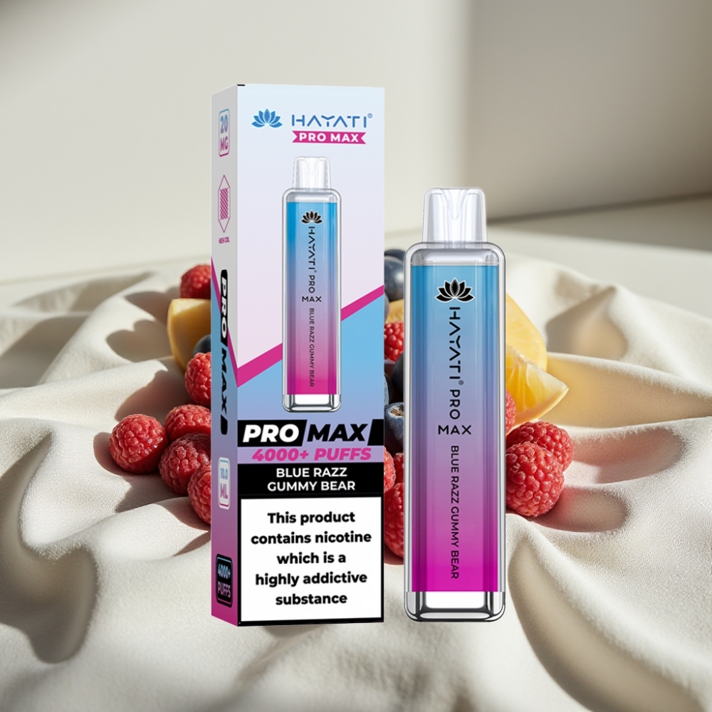 Hayati Pro Max 4000 Pufuri Disposable Vape Gummy Bear Albastru