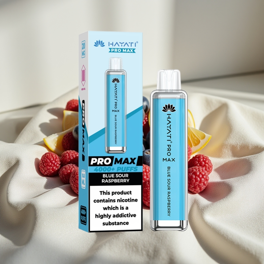 Hayati Pro Max 4000 Pufuri Reîncărcabil cu Afin Albastru Acru și LED