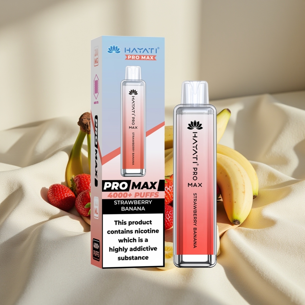 Hayati Pro Max 4000 Pufuri Reincarcabil Capsula Dual 1.1 Ohm Aroma Capsuni Banana