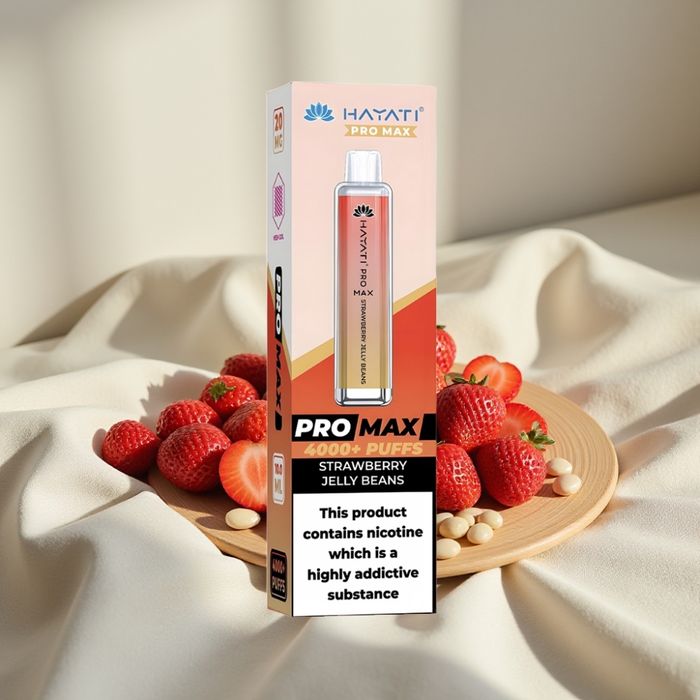 Hayati Pro Max 4000 Pufuri Vape Disposable Capsuni Jelly Beans Reincarcabil 1400mAh