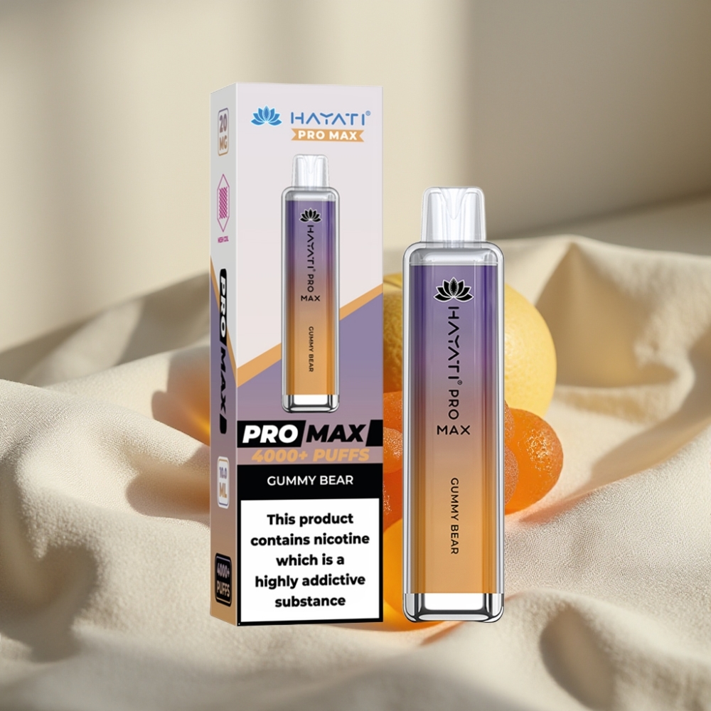Hayati Pro Max 4000 Pufuri Vape Dispozabil Reîncărcabil Gummy Bear 2%/5% Nicotină 1400mAh
