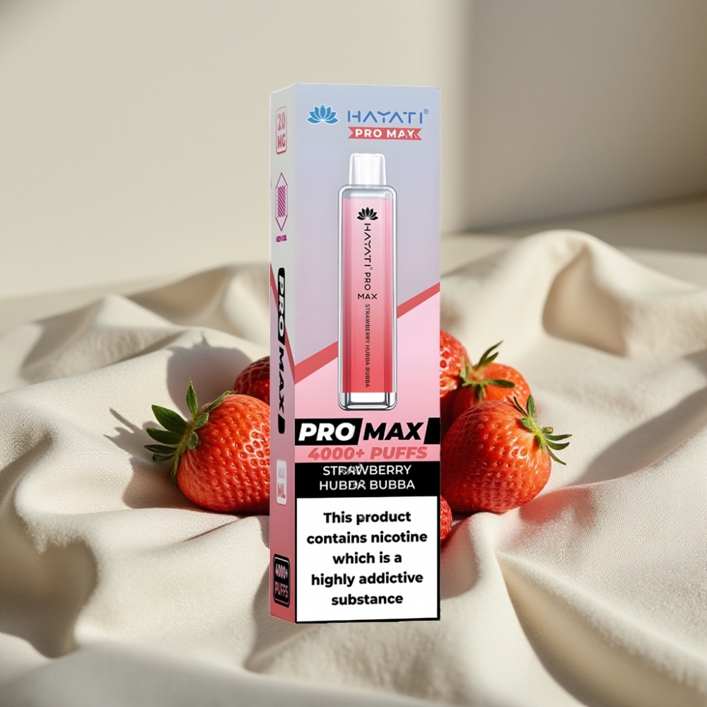Hayati Pro Max 4000 Pufuri Vape Recargabil cu Aroma de Căpșuni Hubba Bubba