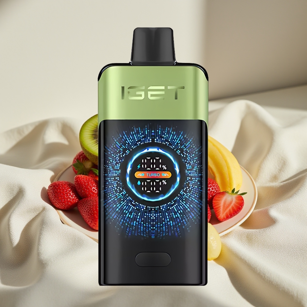 IGET ONE 12000 Pufuri Vape Disposable Capsuni Kiwi Gheata cu Ecran Color și Baterie 2700mAh