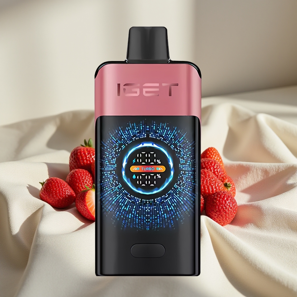 IGET ONE 12000 Pufuri Vape Dispozabil Capsuni Rodie Gheata 2700mAh Ecran Color