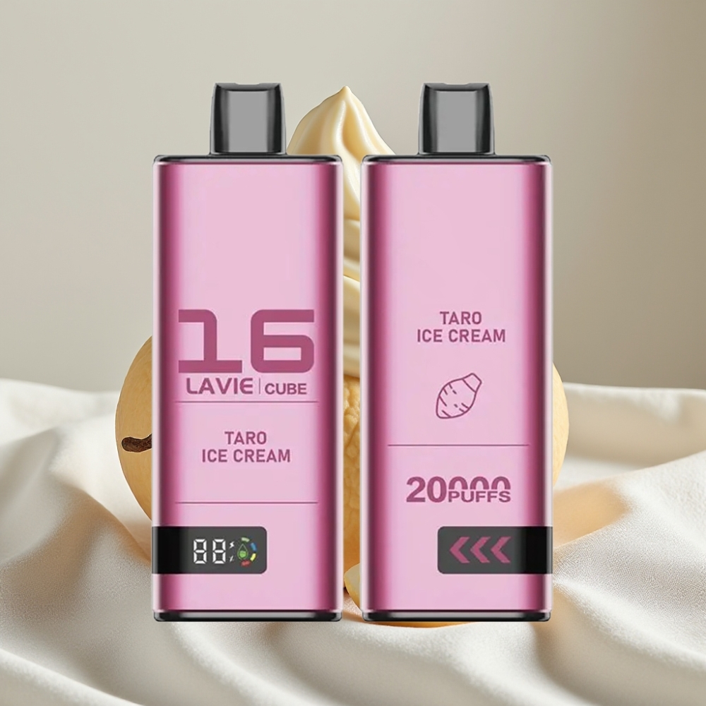 Lavie Cube 20000 Puffs Taro Înghețată Disposable Vape 28ML 5% Nicotină