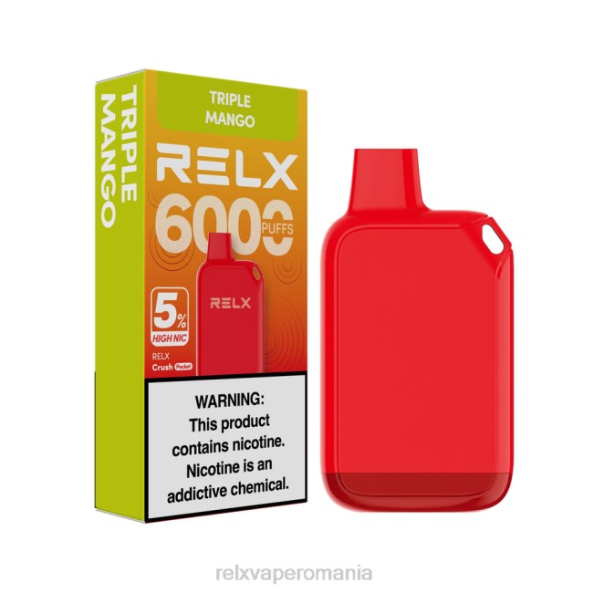RELX Order Online - RELX Crush Pocket 6000 5% mare nic triplu mango P88026